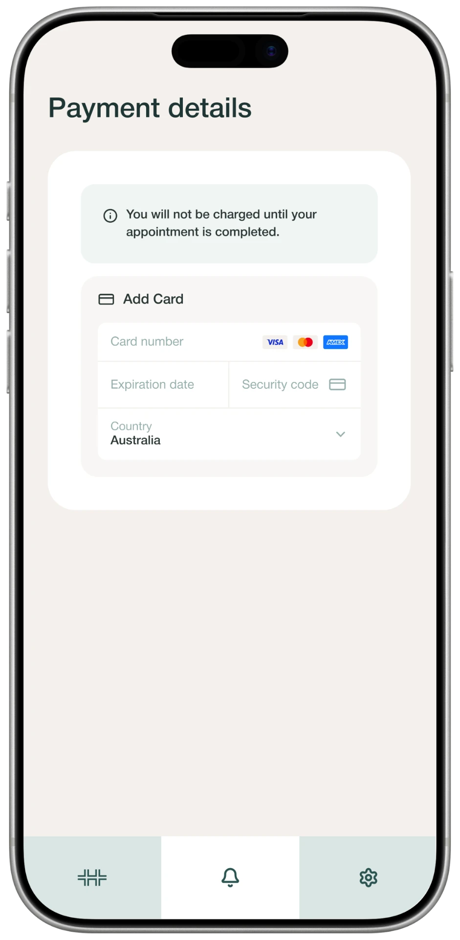 Payment details and booking protection on a phone