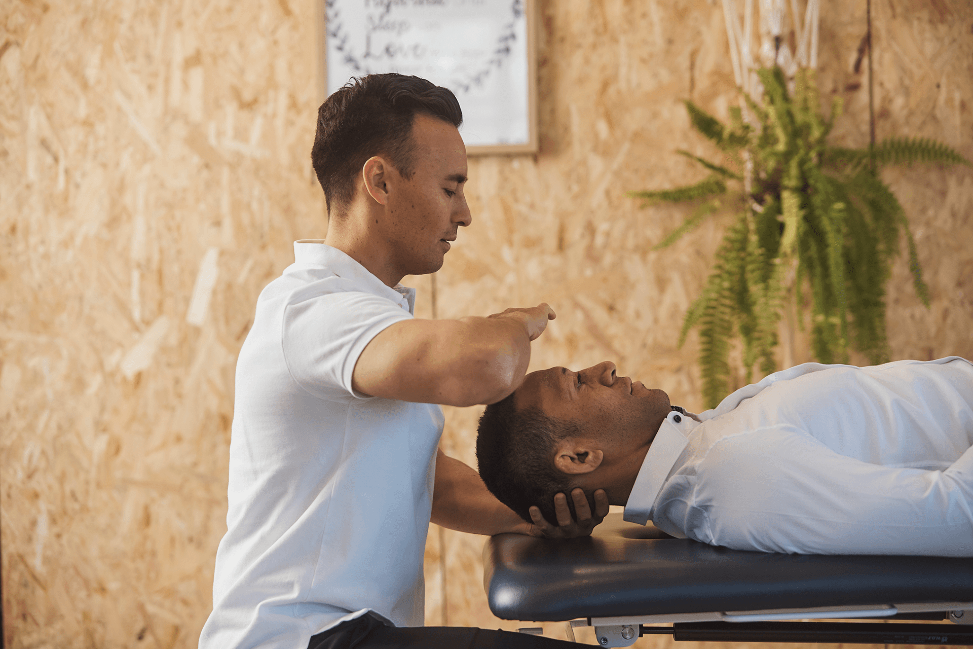 Healthcare provider treating patient
